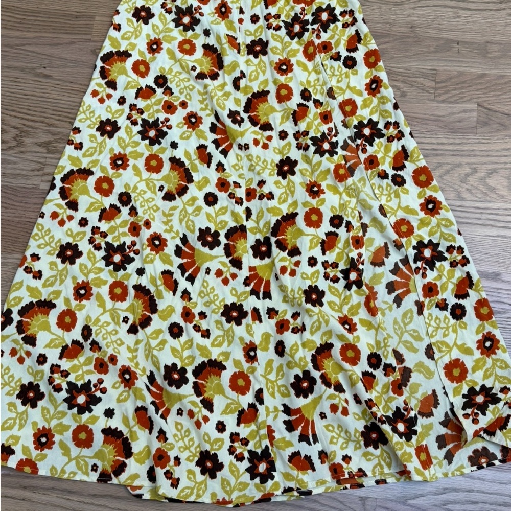 Floral muted yellow Maxi skirt - Picture 5 of 6
